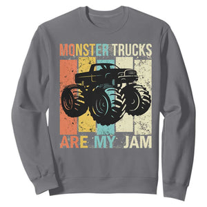 Monster Trucks Are My Jam Sweatshirt Vintage Retro TS02 Charcoal Print Your Wear