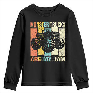 Monster Trucks Are My Jam Youth Sweatshirt Vintage Retro TS02 Black Print Your Wear