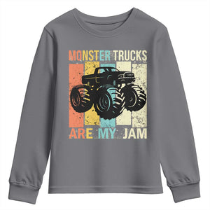 Monster Trucks Are My Jam Youth Sweatshirt Vintage Retro TS02 Charcoal Print Your Wear