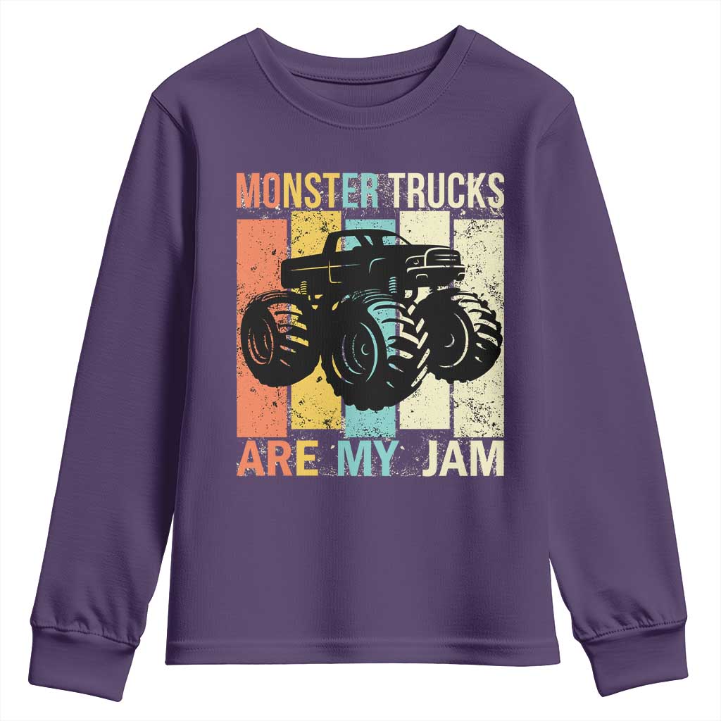 Monster Trucks Are My Jam Youth Sweatshirt Vintage Retro TS02 Purple Print Your Wear
