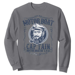 Motor Boat Captain Sweatshirt Funny Pontoon Boating Motor Boatin Lake Life TS02 Charcoal Print Your Wear