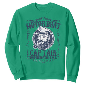 Motor Boat Captain Sweatshirt Funny Pontoon Boating Motor Boatin Lake Life TS02 Irish Green Print Your Wear