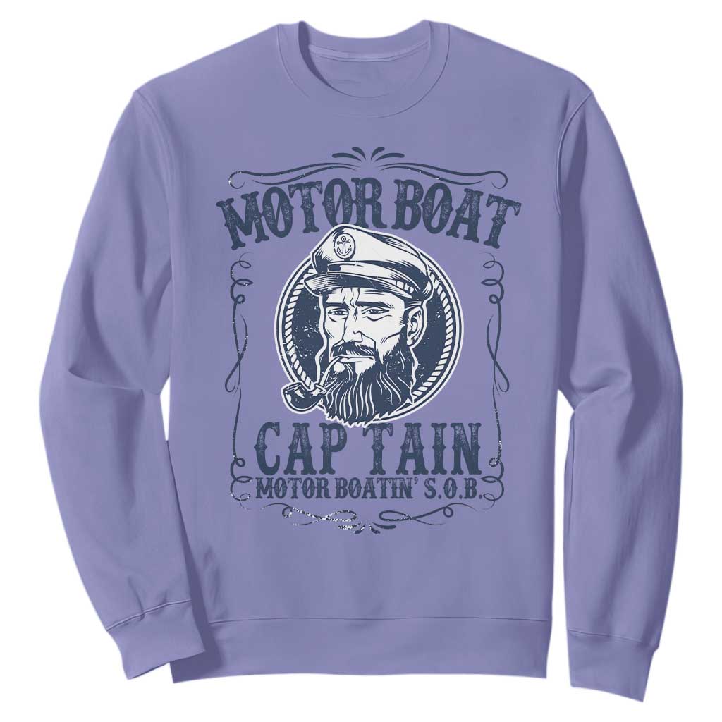 Motor Boat Captain Sweatshirt Funny Pontoon Boating Motor Boatin Lake Life TS02 Violet Print Your Wear