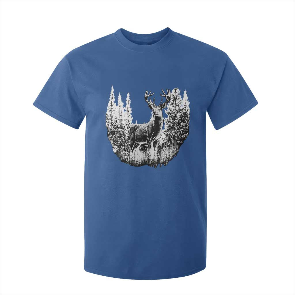 Deer Hunting T Shirt For Kid Deer Forest Nature Lover Stag Hunter TS02 Royal Blue Print Your Wear