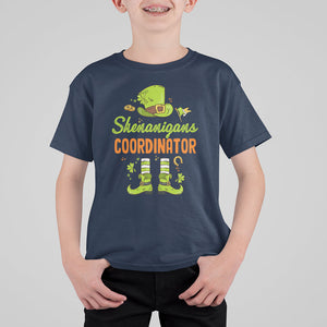 Funny St. Patricks Day T Shirt For Kid Shenanigans Coordinator Leprechaun Costume TS02 Navy Printyourwear