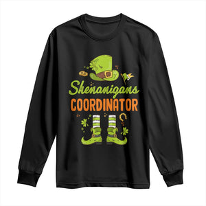 Funny St Patricks Day Long Sleeve Shirt Shenanigans Coordinator Leprechaun Costume TS02 Black Print Your Wear