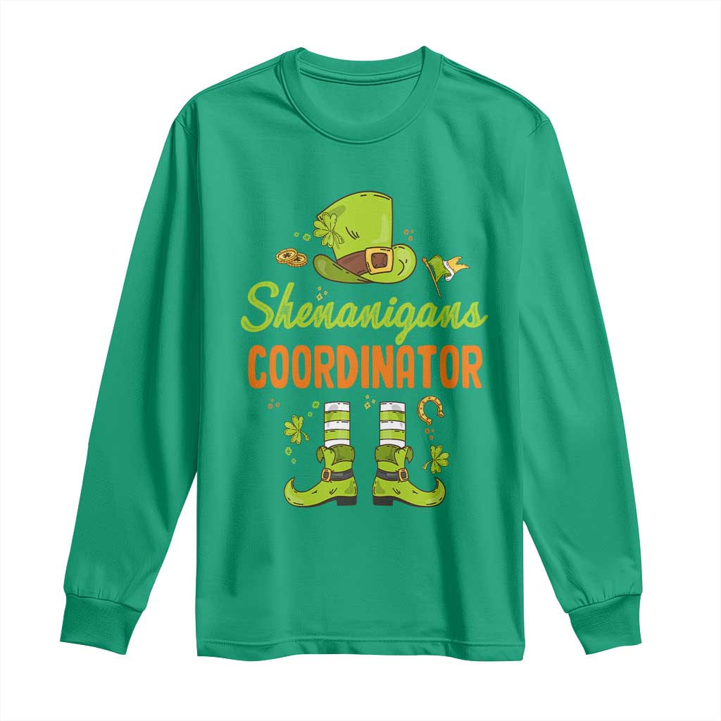 Funny St Patricks Day Long Sleeve Shirt Shenanigans Coordinator Leprechaun Costume TS02 Irish Green Print Your Wear