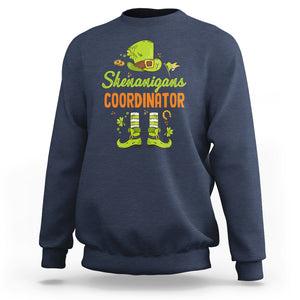 Funny St. Patricks Day Sweatshirt Shenanigans Coordinator Leprechaun Costume TS02 Navy Printyourwear