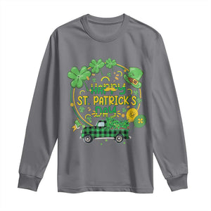 Happy StPatricks Day Long Sleeve Shirt Patty's Day Truck Loads of Shamrocks and Lucky Charm TS02 Charcoal Print Your Wear