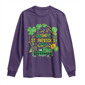 Happy StPatricks Day Long Sleeve Shirt Patty's Day Truck Loads of Shamrocks and Lucky Charm TS02 Purple Print Your Wear