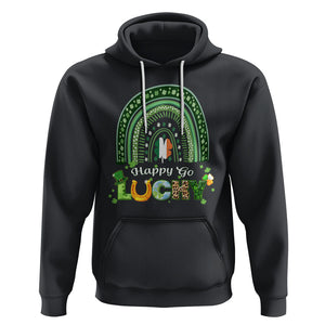 Funny St. Patricks Day Hoodie Happy Go Lucky Shamrock Rainbow TS02 Black Printyourwear