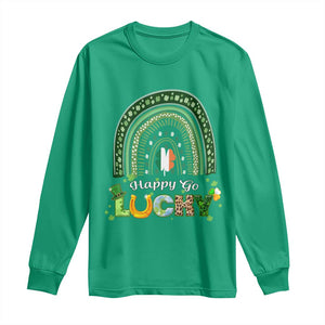 Funny St Patricks Day Long Sleeve Shirt Happy Go Lucky Shamrock Rainbow TS02 Irish Green Print Your Wear