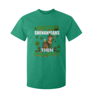 Funny St Patricks Day T Shirt For Kid First Shenanigans Then Malarkey Drinking Leprechaun TS02 Irish Green Print Your Wear