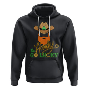 Funny St. Patricks Cowboy Hoodie Howdy Go Lucky Irish Western TS02 Black Printyourwear