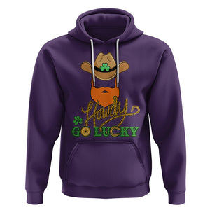 Funny St. Patricks Cowboy Hoodie Howdy Go Lucky Irish Western TS02 Purple Printyourwear