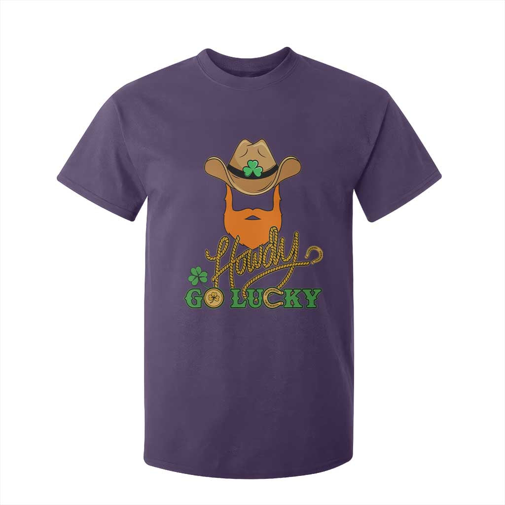 Funny St Patricks Cowboy T Shirt For Kid Howdy Go Lucky Irish Western TS02 Purple Print Your Wear