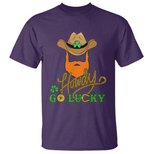 Funny St. Patricks Cowboy T Shirt Howdy Go Lucky Irish Western TS02 Purple Printyourwear