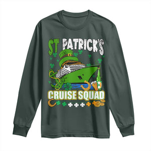 Funny St Patricks Cruise Long Sleeve Shirt Holiday Trip Family Group Matching TS02 Dark Forest Green Print Your Wear