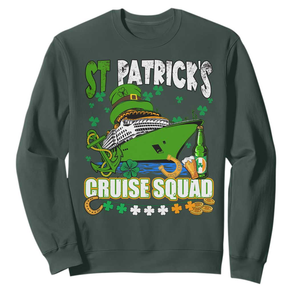 Funny St. Patricks Cruise Sweatshirt Holiday Trip Family Group Matching TS02 Dark Forest Green Printyourwear