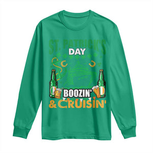 Funny St Patricks Cruise Long Sleeve Shirt Boozin' Cruisin' Drinking Squad Family Group Matching TS02 Irish Green Print Your Wear