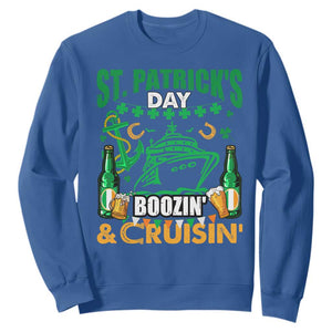 Funny St. Patricks Cruise Sweatshirt Boozin' Cruisin' Drinking Squad Family Group Matching TS02 Royal Blue Printyourwear
