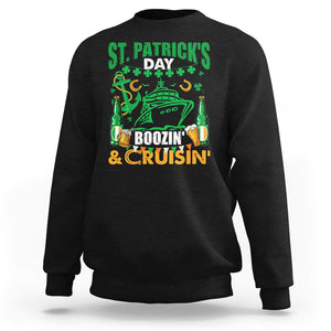 Funny St. Patricks Cruise Sweatshirt Boozin' Cruisin' Drinking Squad Family Group Matching TS02 Black Printyourwear