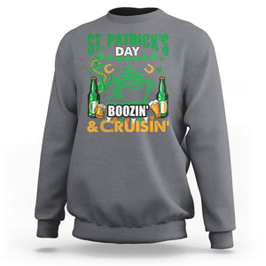 Funny St. Patricks Cruise Sweatshirt Boozin' Cruisin' Drinking Squad Family Group Matching TS02 Charcoal Printyourwear