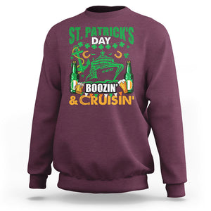 Funny St. Patricks Cruise Sweatshirt Boozin' Cruisin' Drinking Squad Family Group Matching TS02 Maroon Printyourwear