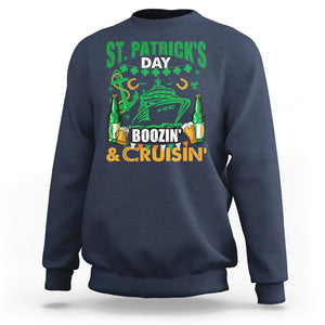 Funny St. Patricks Cruise Sweatshirt Boozin' Cruisin' Drinking Squad Family Group Matching TS02 Navy Printyourwear