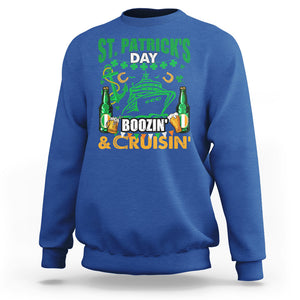 Funny St. Patricks Cruise Sweatshirt Boozin' Cruisin' Drinking Squad Family Group Matching TS02 Royal Blue Printyourwear