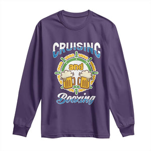 Funny St Patricks Cruise Long Sleeve Shirt Cruising And Boozing Drinking Squad Family Group Matching TS02 Purple Print Your Wear