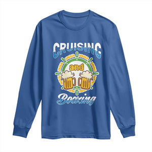 Funny St Patricks Cruise Long Sleeve Shirt Cruising And Boozing Drinking Squad Family Group Matching TS02 Royal Blue Print Your Wear