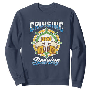 Funny St. Patricks Cruise Sweatshirt Cruising And Boozing Drinking Squad Family Group Matching TS02 Navy Printyourwear