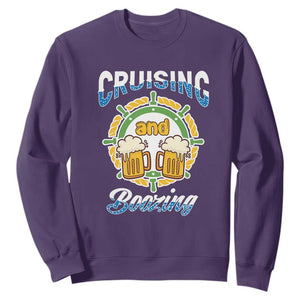 Funny St. Patricks Cruise Sweatshirt Cruising And Boozing Drinking Squad Family Group Matching TS02 Purple Printyourwear