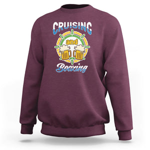 Funny St. Patricks Cruise Sweatshirt Cruising And Boozing Drinking Squad Family Group Matching TS02 Maroon Printyourwear