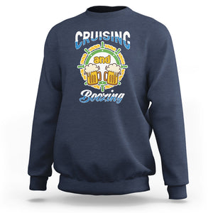 Funny St. Patricks Cruise Sweatshirt Cruising And Boozing Drinking Squad Family Group Matching TS02 Navy Printyourwear