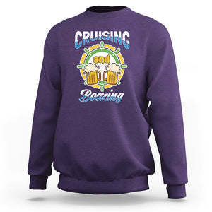 Funny St. Patricks Cruise Sweatshirt Cruising And Boozing Drinking Squad Family Group Matching TS02 Purple Printyourwear