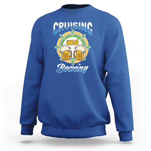 Funny St. Patricks Cruise Sweatshirt Cruising And Boozing Drinking Squad Family Group Matching TS02 Royal Blue Printyourwear