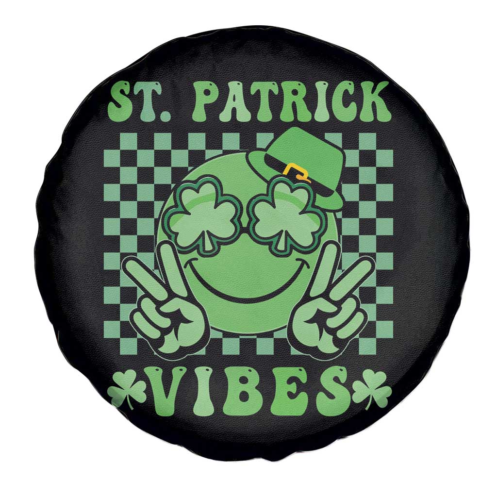 Funny St Patricks Day Spare Tire Cover St Patrick Vibes Retro Groovy TS02 Print Your Wear