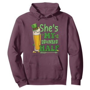 Funny St. Patricks Day Drinking Couple Matching Hoodie She's My Drunker Half TS02 Maroon Printyourwear