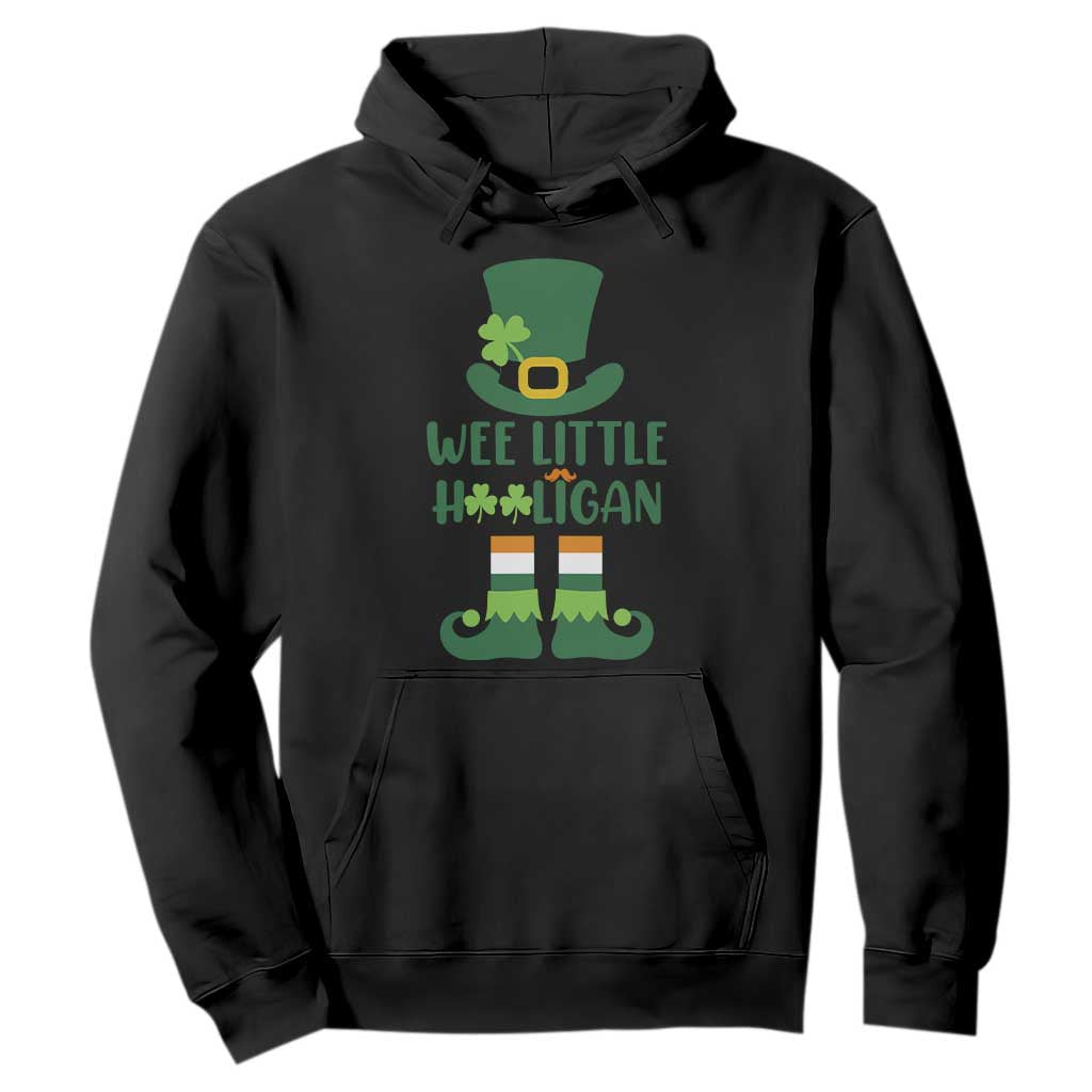 Cute St. Patricks Day Hoodie Wee Little Hooligan Leprechaun for Boy Kids TS02 Black Printyourwear