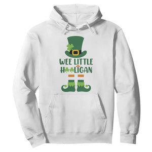 Cute St. Patricks Day Hoodie Wee Little Hooligan Leprechaun for Boy Kids TS02 White Printyourwear