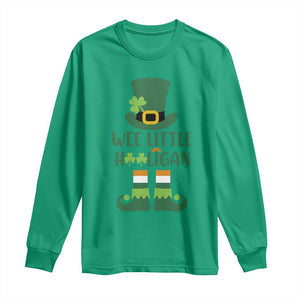 Cute St Patricks Day Long Sleeve Shirt Wee Little Hooligan Leprechaun for Boy Kids TS02 Irish Green Print Your Wear