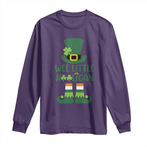 Cute St Patricks Day Long Sleeve Shirt Wee Little Hooligan Leprechaun for Boy Kids TS02 Purple Print Your Wear