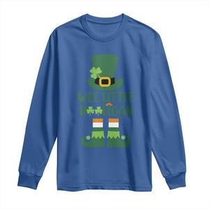 Cute St Patricks Day Long Sleeve Shirt Wee Little Hooligan Leprechaun for Boy Kids TS02 Royal Blue Print Your Wear