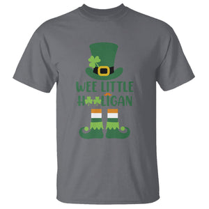 Cute St. Patricks Day T Shirt Wee Little Hooligan Leprechaun for Boy Kids TS02 Charcoal Printyourwear