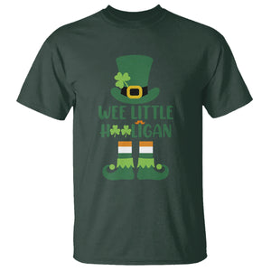 Cute St. Patricks Day T Shirt Wee Little Hooligan Leprechaun for Boy Kids TS02 Dark Forest Green Printyourwear