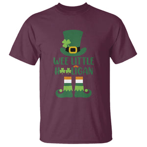 Cute St. Patricks Day T Shirt Wee Little Hooligan Leprechaun for Boy Kids TS02 Maroon Printyourwear