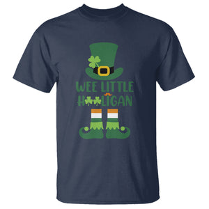 Cute St. Patricks Day T Shirt Wee Little Hooligan Leprechaun for Boy Kids TS02 Navy Printyourwear