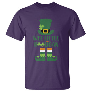 Cute St. Patricks Day T Shirt Wee Little Hooligan Leprechaun for Boy Kids TS02 Purple Printyourwear